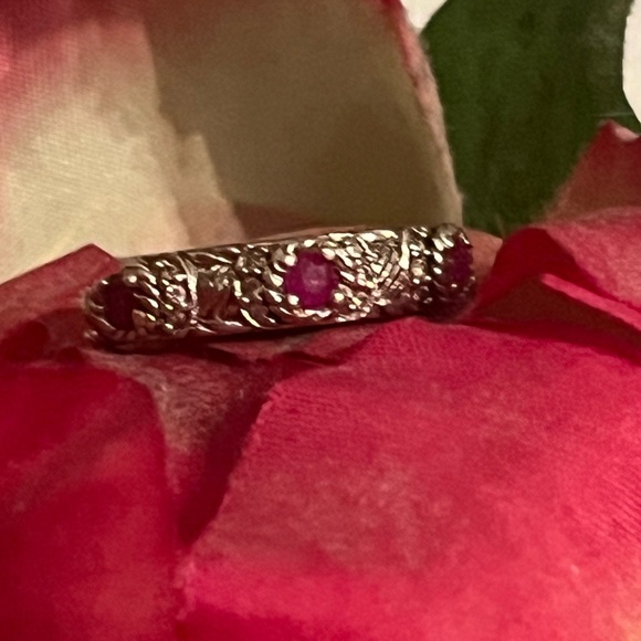 Judith Ripka Triple Ruby Ring - Picture 2 of 5